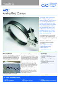 Thumbnail of document Data Sheet - Anti-Galling Clamp